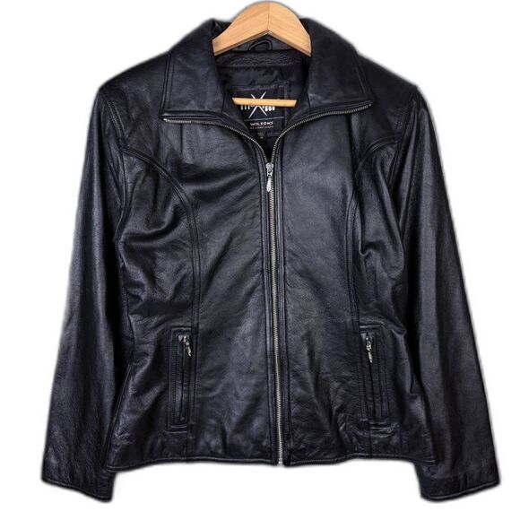 Wilsons Leather Maxima Jacket | Women’s Medium | Black Vintage Zip Bomber 90s - Picture 1 of 5